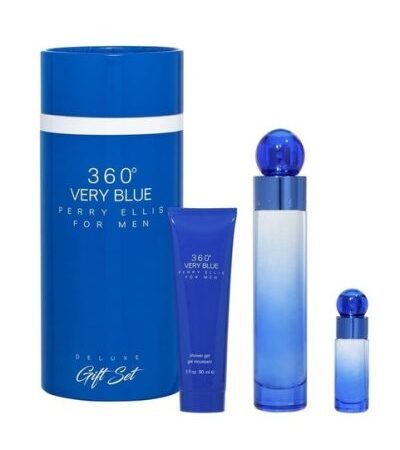 PERRY ELLIS ESTUCHE 360 VERY BLUE CILINDRO HOMBRE 3PZS 100ML EDT + AFTER SHAVE + 7.5ML