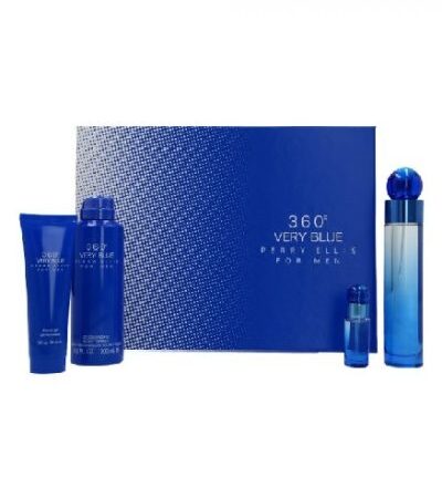 PERRY ELLIS ESTUCHE 360 VERY BLUE HOMBRE 4PZS 100ML EDT + 7.5ML + DESODORANTE + AFTER SHAVE