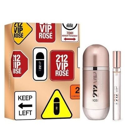 CAROLINA HERRERA ESTUCHE 212 VIP ROSE MUJER 2PZS 80ML EDP + CREMA
