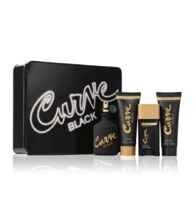 LIZ CLAIBORNE ESTUCHE CURVE BLACK HOMBRE 4 PZS 100ML EDT + DESODORANTE + GEL DE BAÑO + AFTER SHAVE
