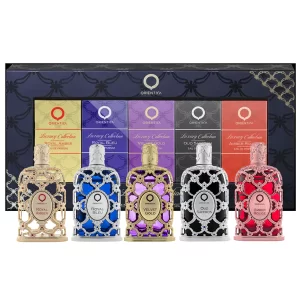 ESTUCHE ORIENTICA MINIS 5 ROYAL AMBER – ROYAL BLEU – VELVET GOLD – OUD SAFFRON – AMBER ROUGE