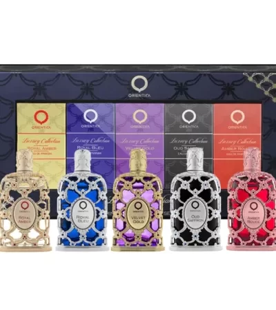 ORIENTICA ESTUCHE MINIS 5 ROYAL AMBER – ROYAL BLEU – VELVET GOLD – OUD SAFFRON – AMBER ROUGE