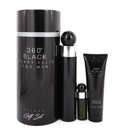 PERRY ELLIS ESTUCHE 360 BLACK CILINDRO HOMBRE 3PZS 100ML EDT +7.5ML EDT + SHOWER GEL