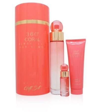 PERRY ELLIS ESTUCHE 360 CORAL CILINDRO MUJER 3PZS 100ML EDT + CREMA + 7.5 ML EDT