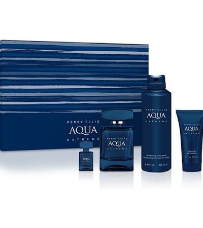 PERRY ELLIS ESTUCHE PERRY AQUA EXTREME HOMBRE 100ML EDT + 7.5ML EDT + DESODORANTE + GEL DE BAÑO