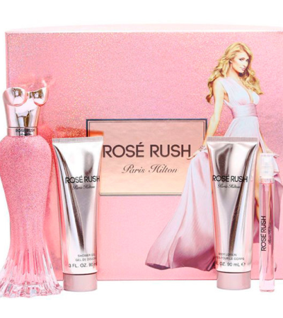 PARIS HILTON ESTUCHE ROSE RUSH MUJER 4PZS 100ML EDP + 10ML + GEL DE BAÑO + CREMA
