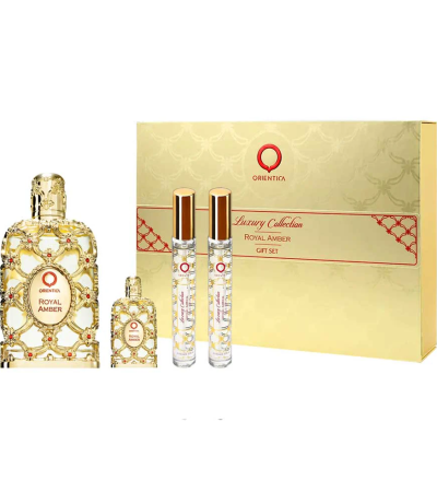 ORIENTICA ESTUCHE ROYAL AMBER UNISEX 4PZS 100ML EDP + 7.5ML EDP + 10ML EDP + 10ML EDP