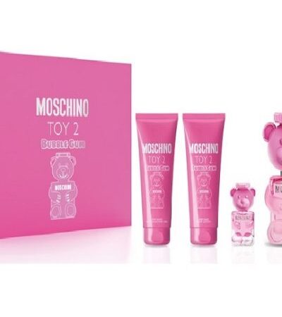 MOSCHINO ESTUCHE TOY 2 BUBBLE MUJER 4PZS 100ML EDT + 5ML EDT + CREMA + GEL DE BAÑO