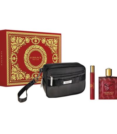 VERSACE ESTUCHE EROS FLAME HOMBRE 3PZS 100ML EDP + 10ML EDP + MARICONERA