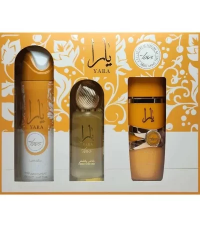 LATTAFA ESTUCHE YARA TOUS 100ML EDP + PERFUME DE CABELLO + SPLASH YARA TOUS