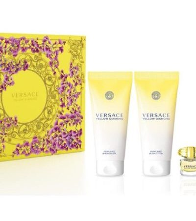 VERSACE ESTUCHE YELLOW DIAMONDS MUJER 4PZS 90ML EDP + 5ML EDP + GEL DE BAÑO + CREMA