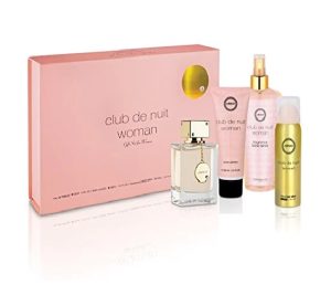 ESTUCHE ARMAF CLUB DE NUIT MUJER 4PZS 105ML EDP + SPLASH + CREMA + BODY SPRAY