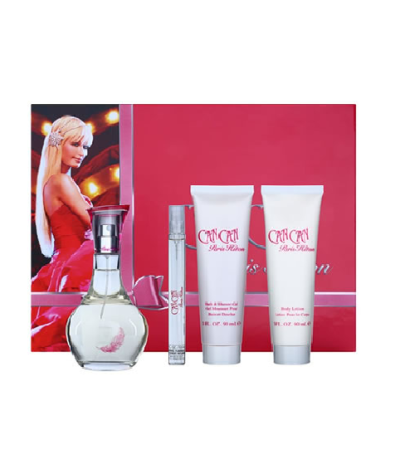 PARIS HILTON ESTUCHE CAN CAN MUJER 4PZS 100ML EDP + 10ML EDP + CREMA + GEL DE BAÑO