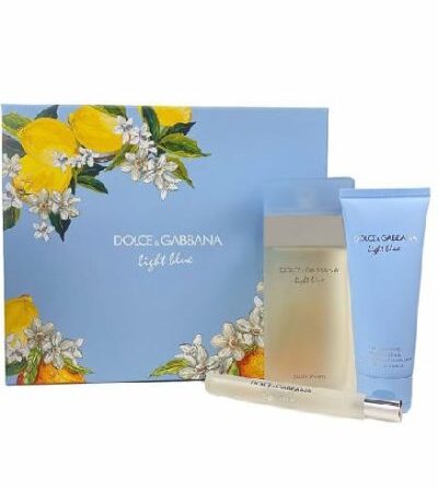 DOLCE & GABBANA ESTUCHE LIGHT BLUE MUJER 3PZS GRANDE 100ML EDT + 10ML EDT+ CREMA