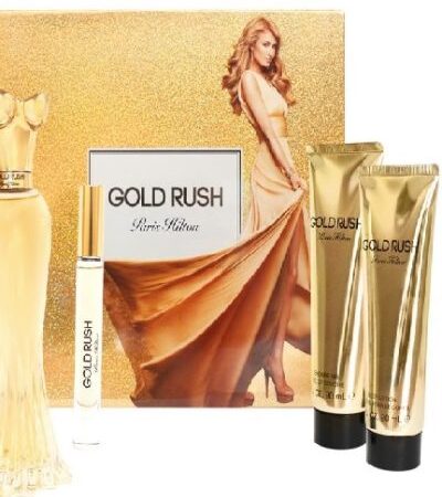PARIS HILTON ESTUCHE GOLD RUSH MUJER 4PZS 100ML EDP + 6ML + GEL DE BAÑO + CREMA